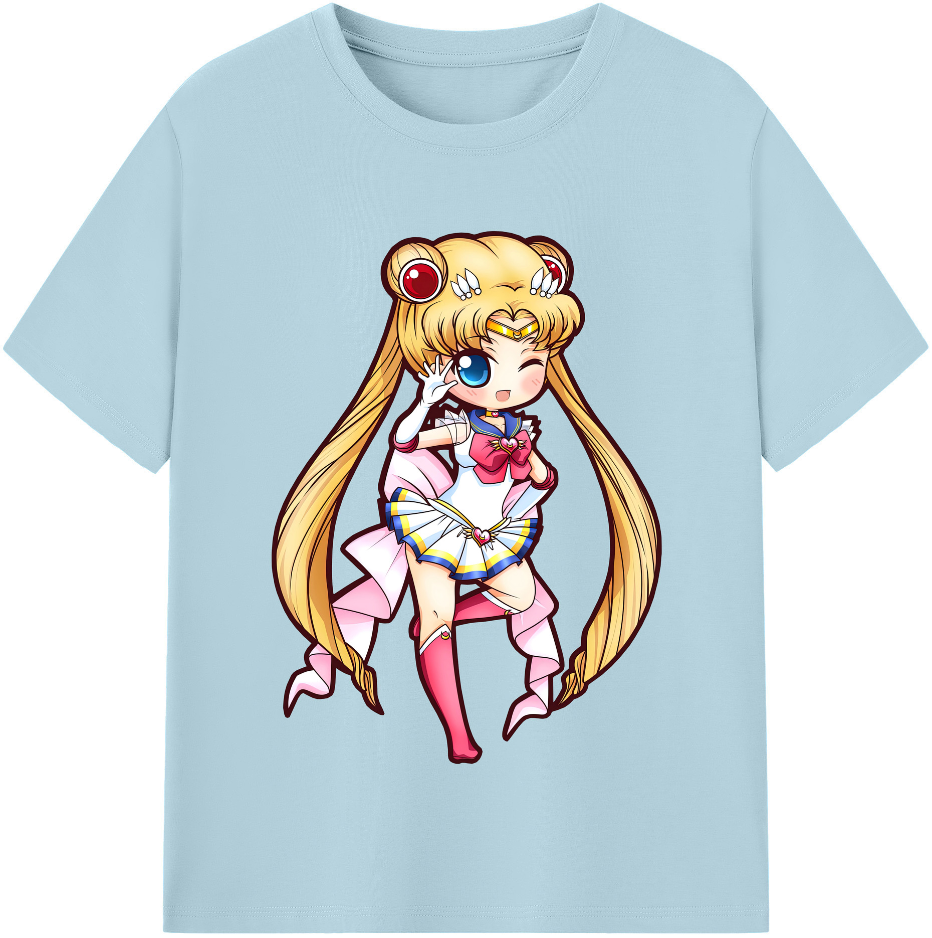 （画像用） 美少女戦士セーラームーン 月野 うさぎ つきの うさぎ Sailor Moon Tsukino Usagi 綿100％半袖Tシャツ（フロントプリント）